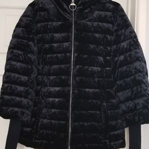 DKNY Crushed velvet down puffer jacket